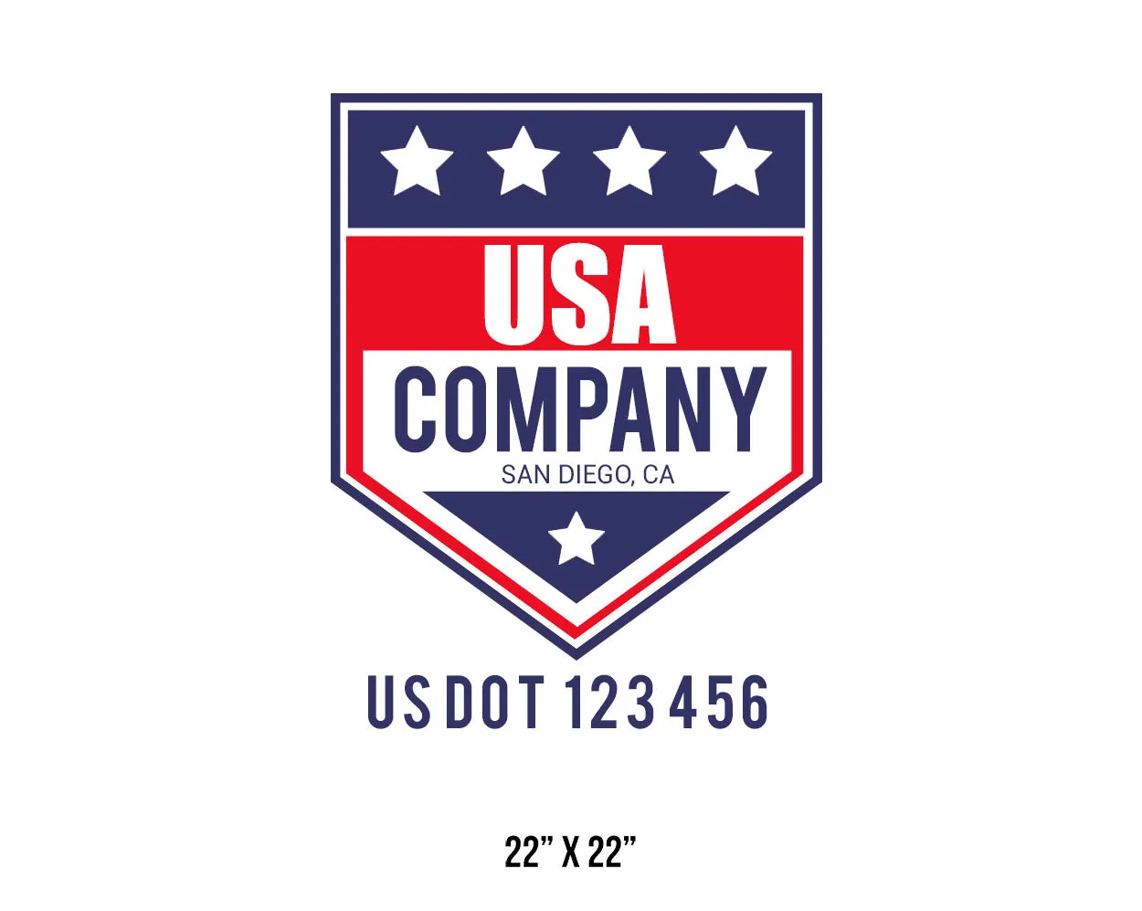 Company American  Truck Door Decal (USDOT), 2 Pack