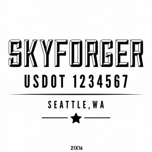Company Name Truck Decal USDOT, 2 Pack