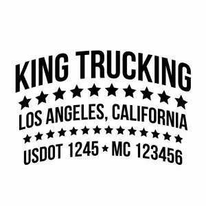 Company Name Truck Decal (USDOT) with Stars, 2 Pack