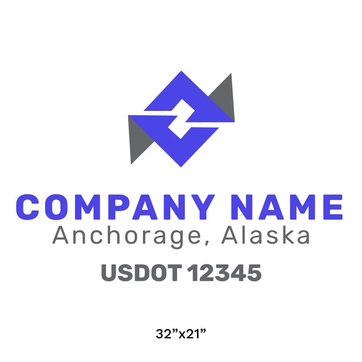 Company Name Truck Door Decal (USDOT), 2 Pack