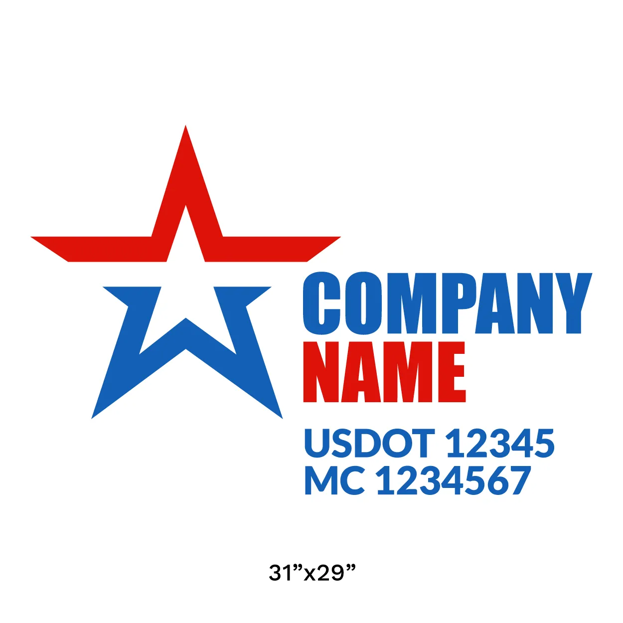 Company Name Truck Door Decal (USDOT), 2 Pack