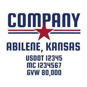 Company Name Truck Door Decal (USDOT), 2 Pack