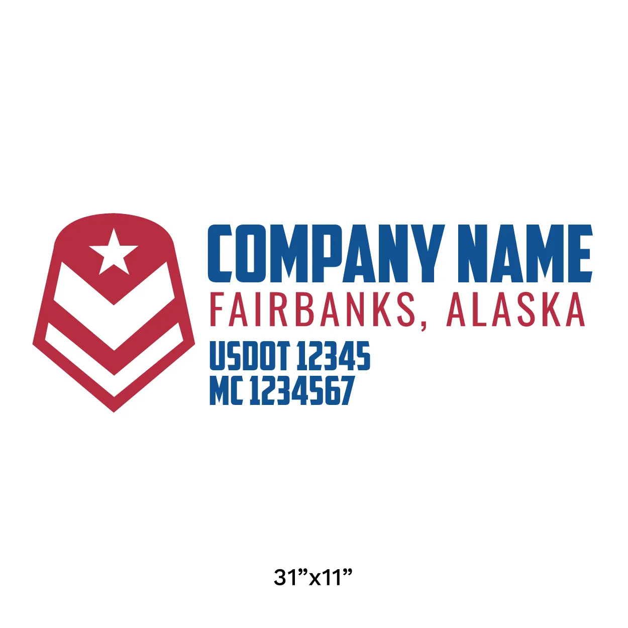 Company Name Truck Door Decal (USDOT), 2 Pack