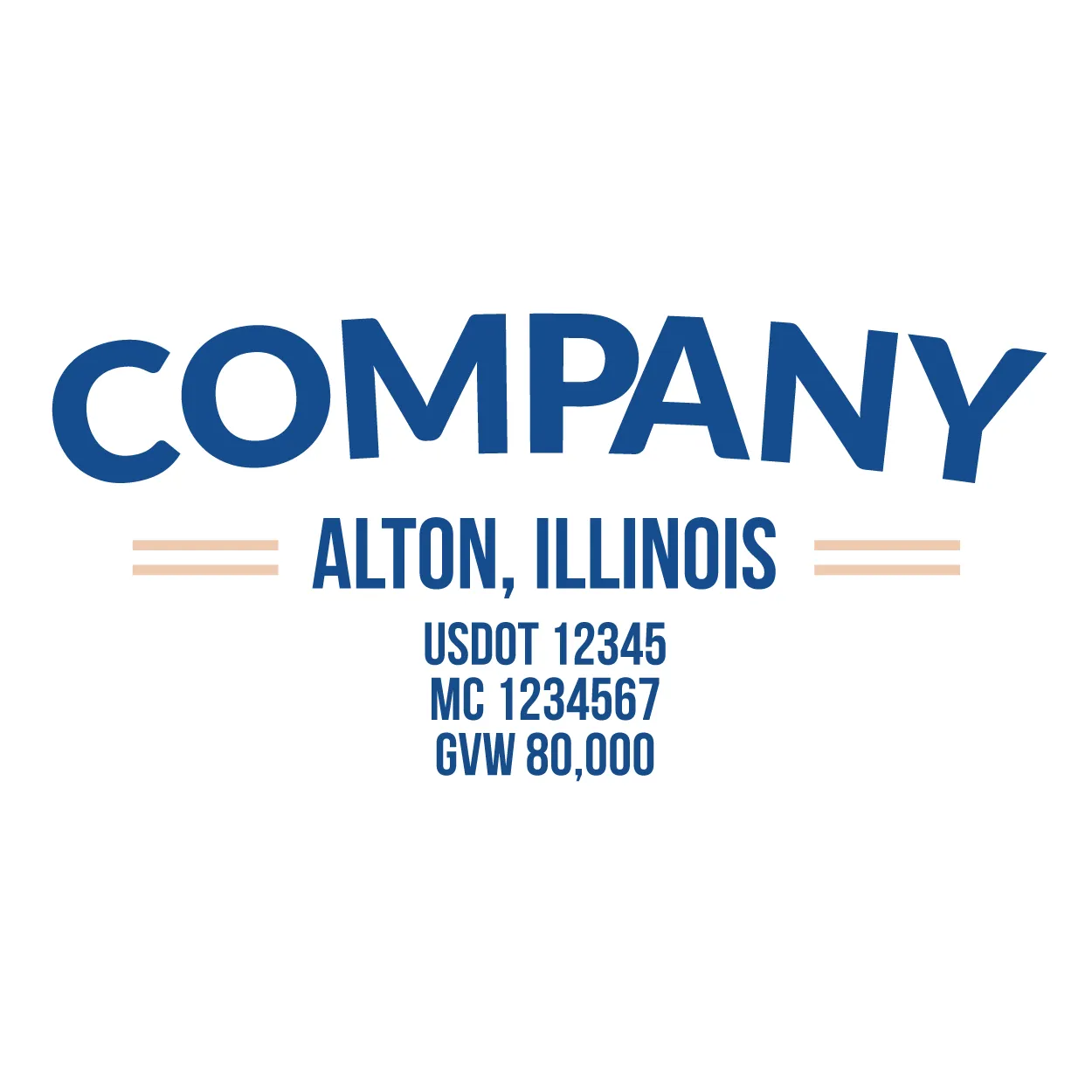 Company Name Truck Door Decal (USDOT), 2 Pack