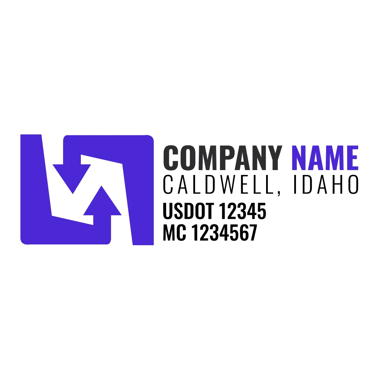 Company Name Truck Door Decal (USDOT), 2 Pack