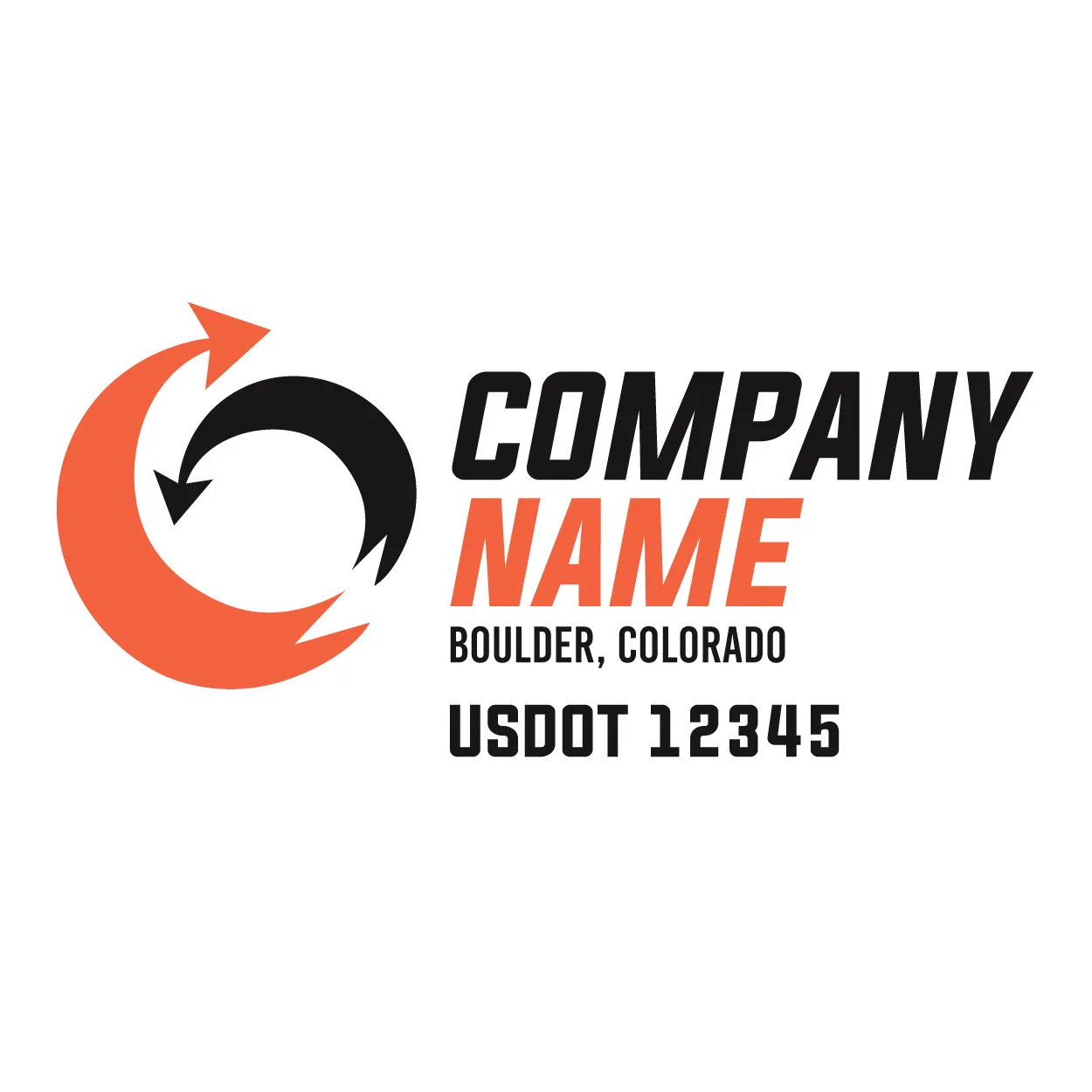 Company Name Truck Door Decal (USDOT), 2 Pack