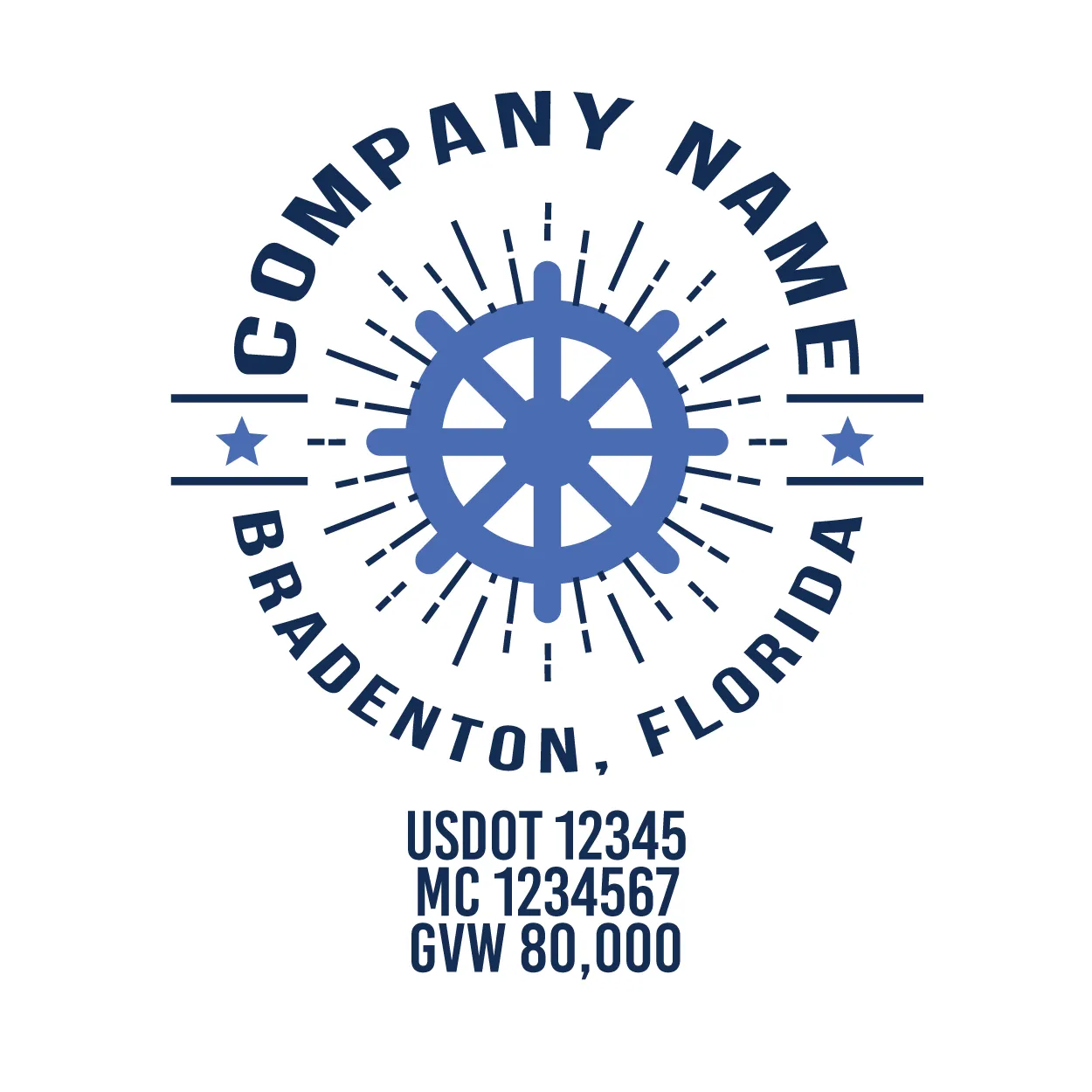 Company Name Truck Door Decal (USDOT), 2 Pack