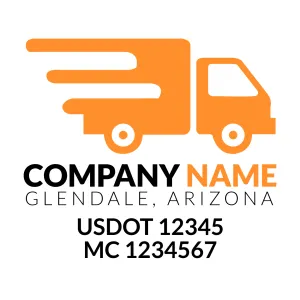 Company Name Truck Door Decal (USDOT), 2 Pack