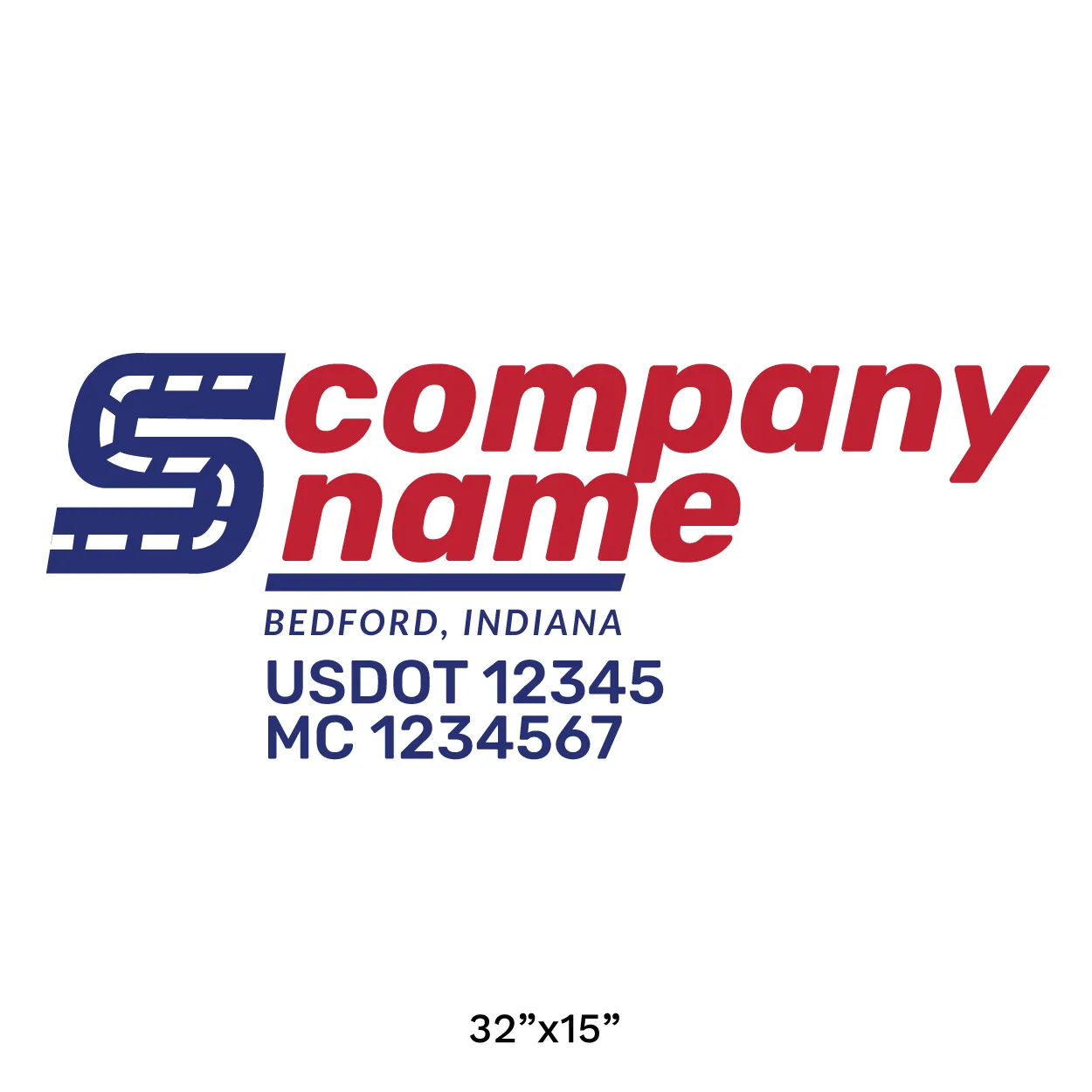 Company Name Truck Door Decal (USDOT), 2 Pack