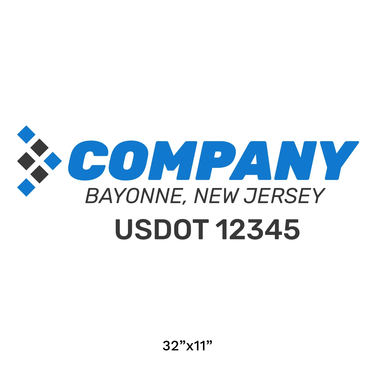 Company Name Truck Door Decal (USDOT), 2 Pack
