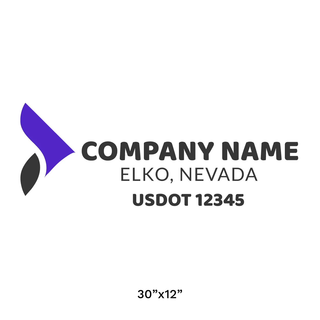 Company Name Truck Door Decal (USDOT), 2 Pack