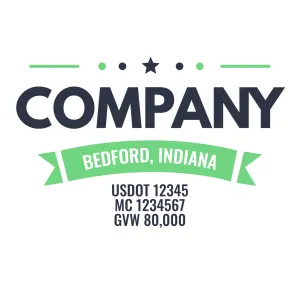Company Name Truck Door Decal (USDOT), 2 Pack