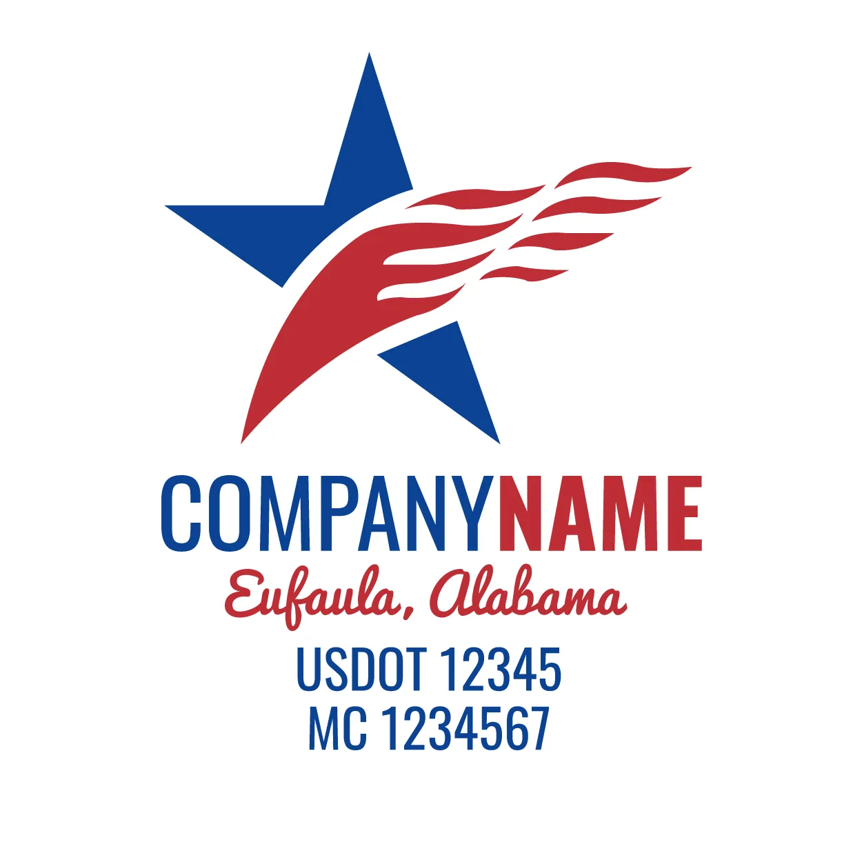 Company Name Truck Door Decal (USDOT), 2 Pack