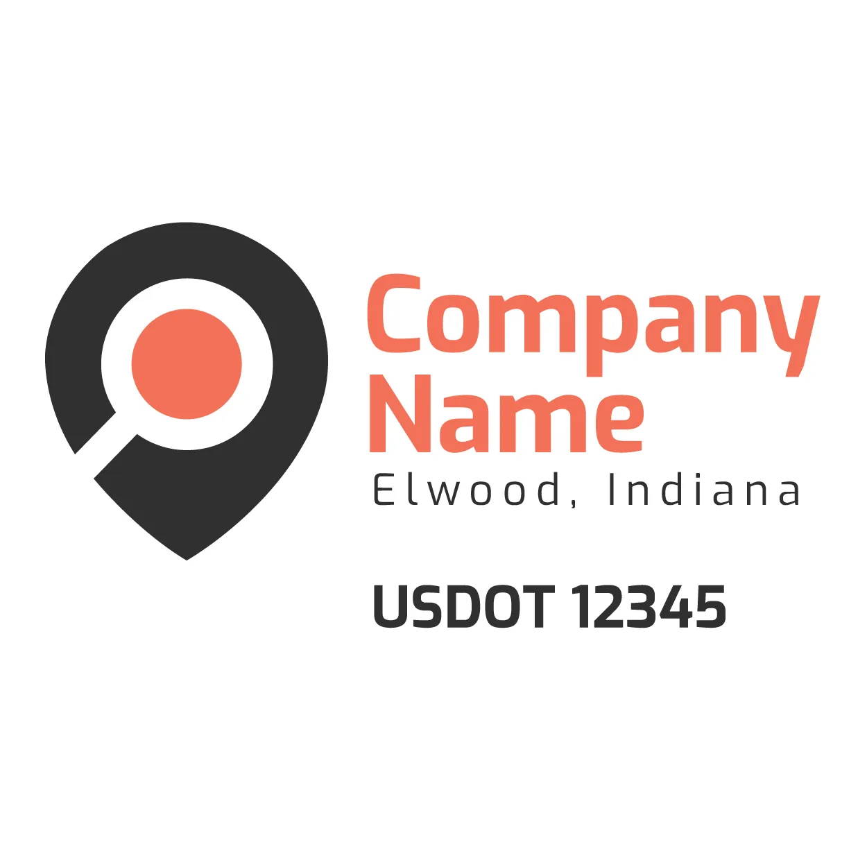 Company Name Truck Door Decal (USDOT), 2 Pack
