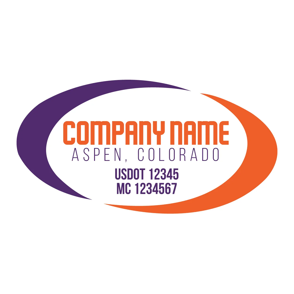 Company Name Truck Door Decal (USDOT), 2 Pack