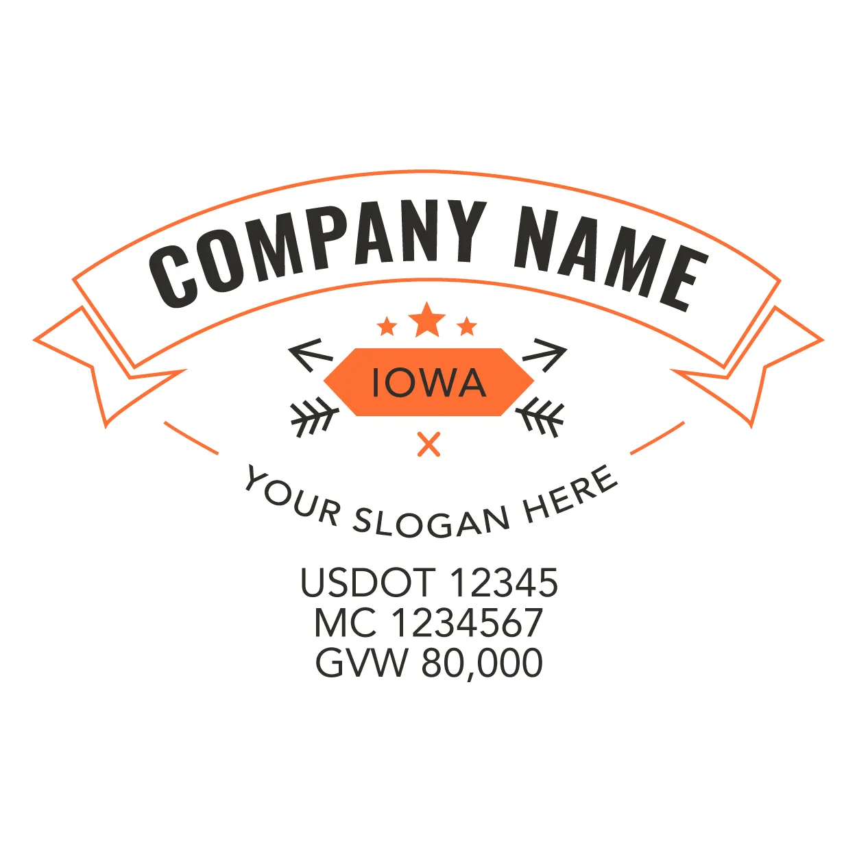 Company Name Truck Door Decal (USDOT), 2 Pack