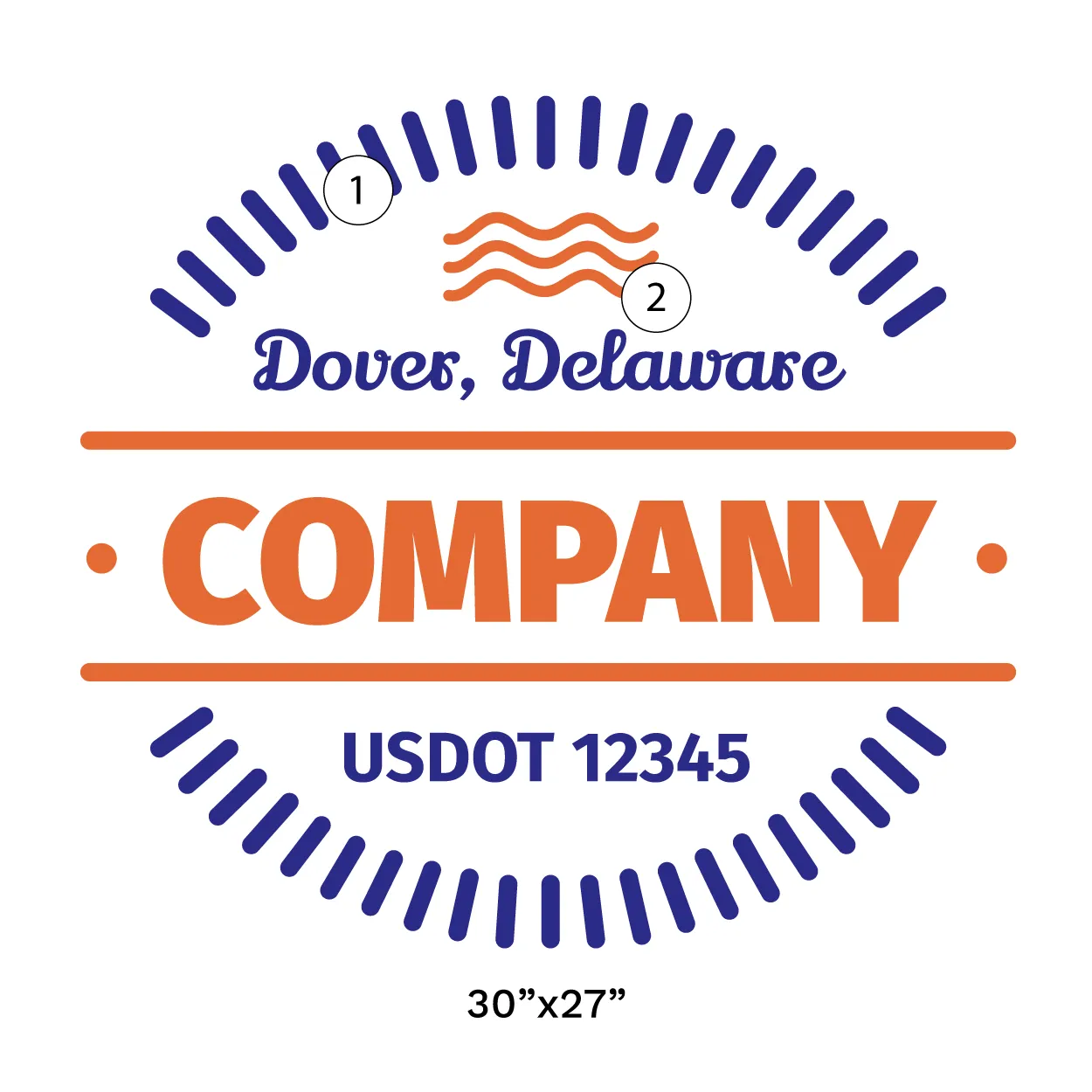Company Name Truck Door Decal (USDOT), 2 Pack