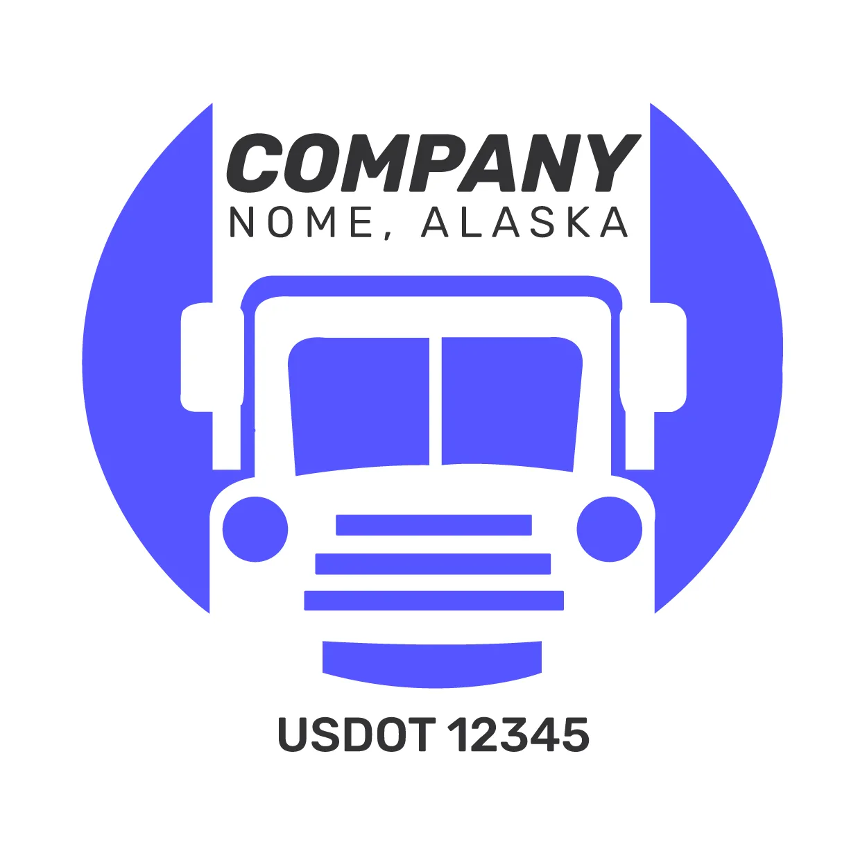 Company Name Truck Door Decal (USDOT), 2 Pack