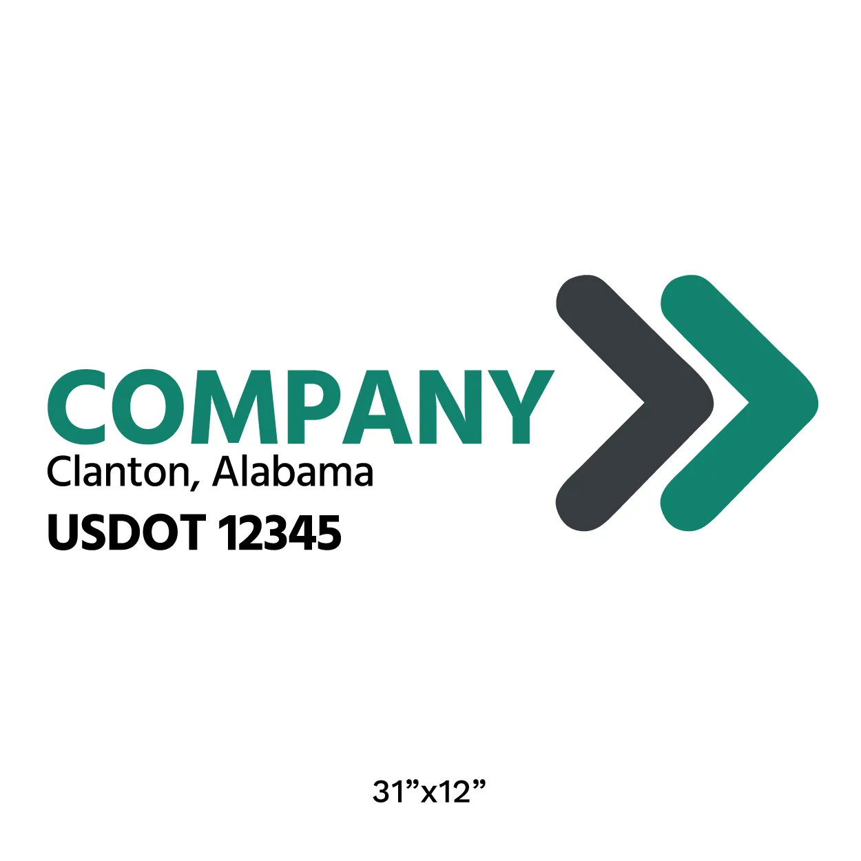 Company Name Truck Door Decal (USDOT), 2 Pack