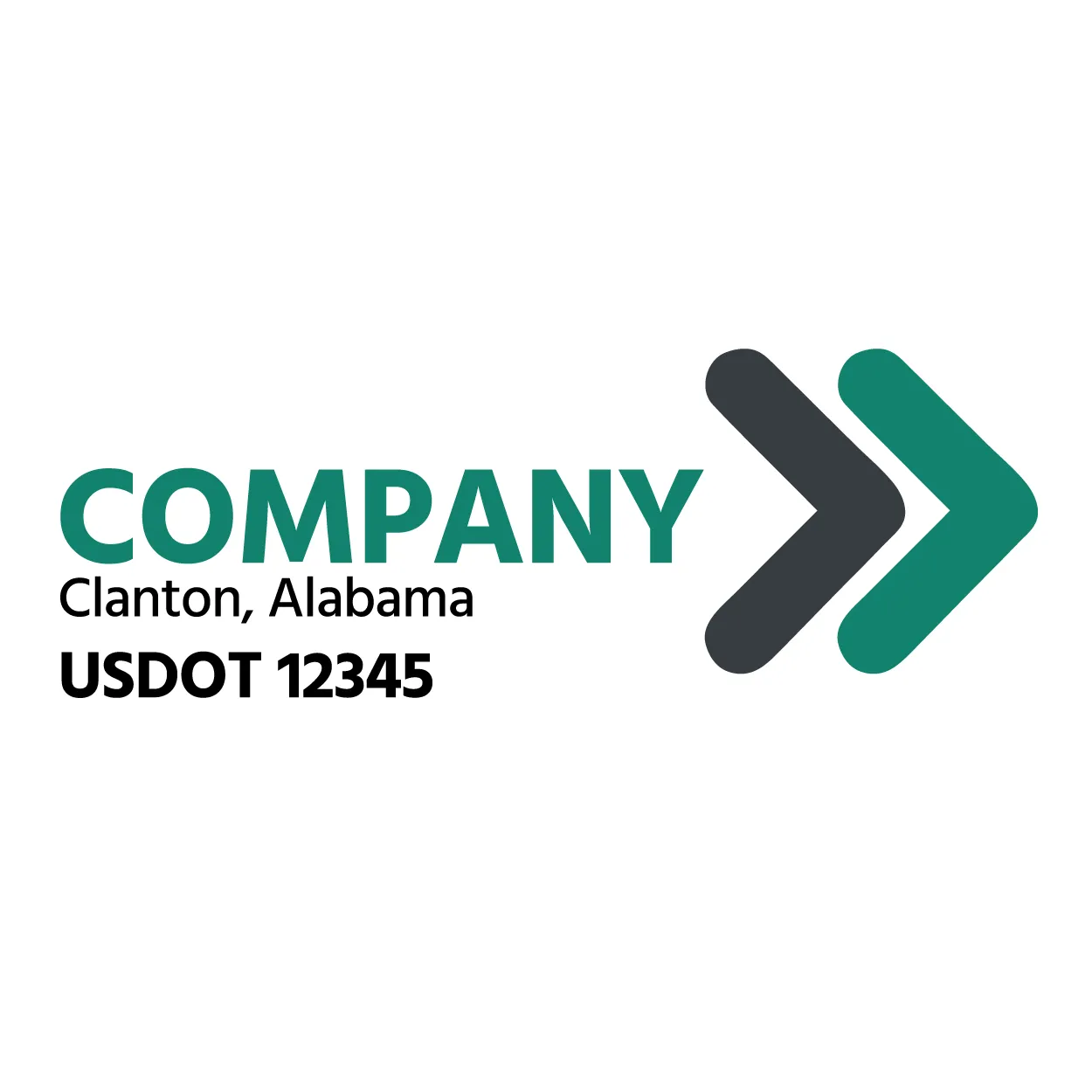 Company Name Truck Door Decal (USDOT), 2 Pack