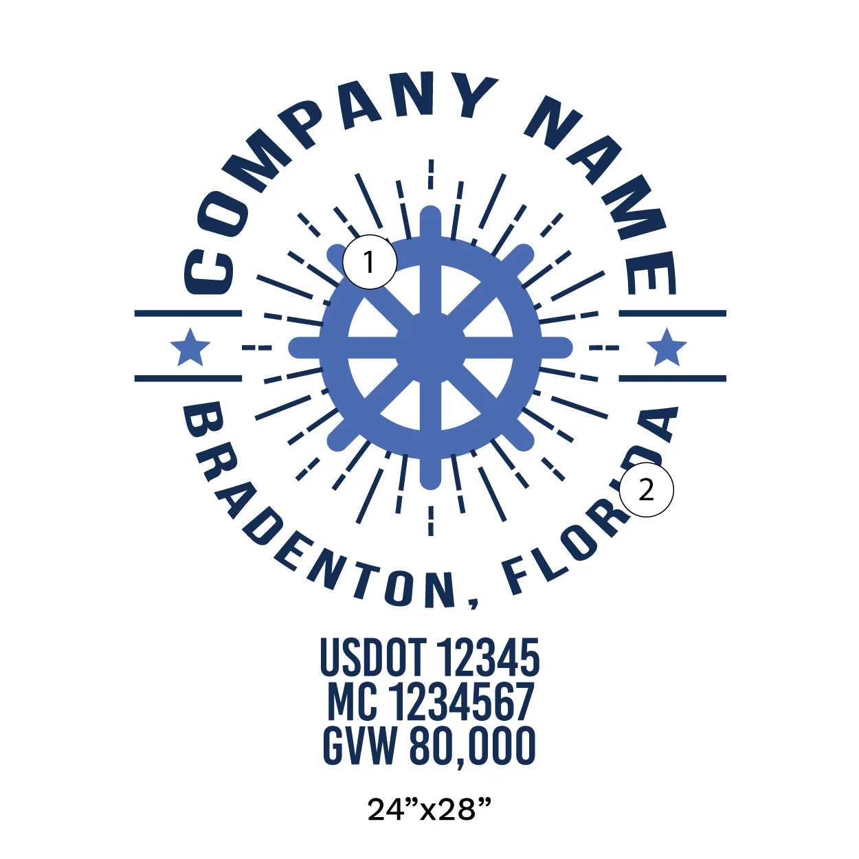 Company Name Truck Door Decal (USDOT), 2 Pack