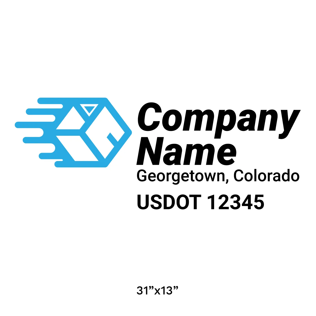 Company Name Truck Door Decal (USDOT), 2 Pack