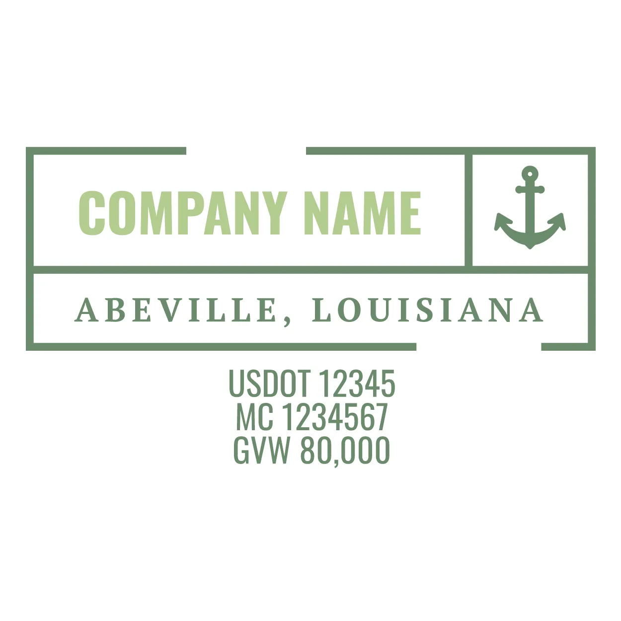 Company Name Truck Door Decal (USDOT), 2 Pack