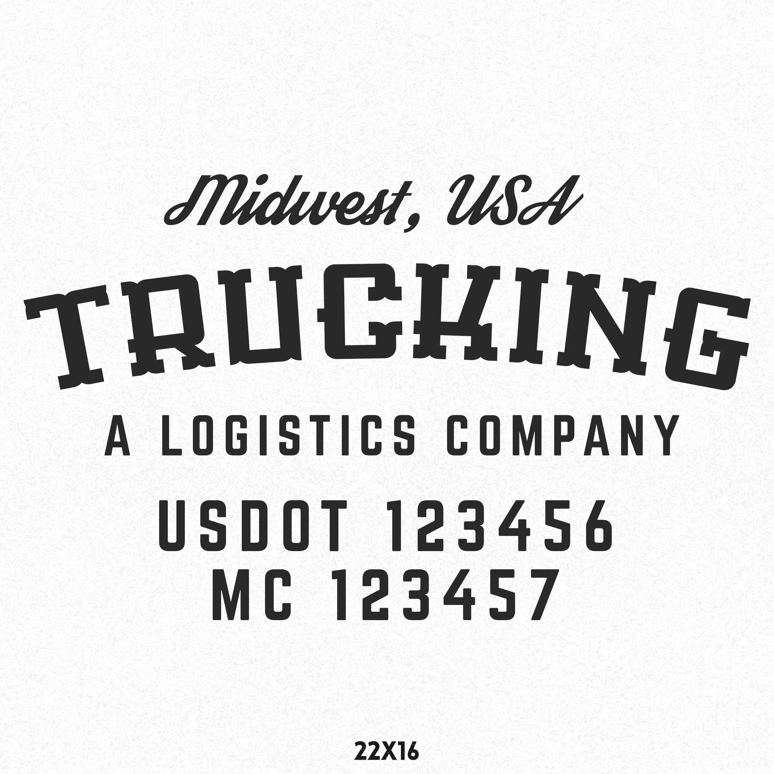 Company Truck Door Lettering With US DOT & MC Decal Sticker, 2 Pack