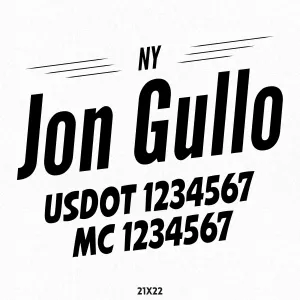Company Truck Lettering With US DOT & MC Decal Sticker, 2 Pack