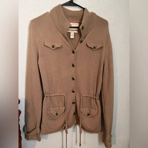 COPY - Banana Republic 100% CASHMERE Women's Tan Button-Up Jacket  cardigan