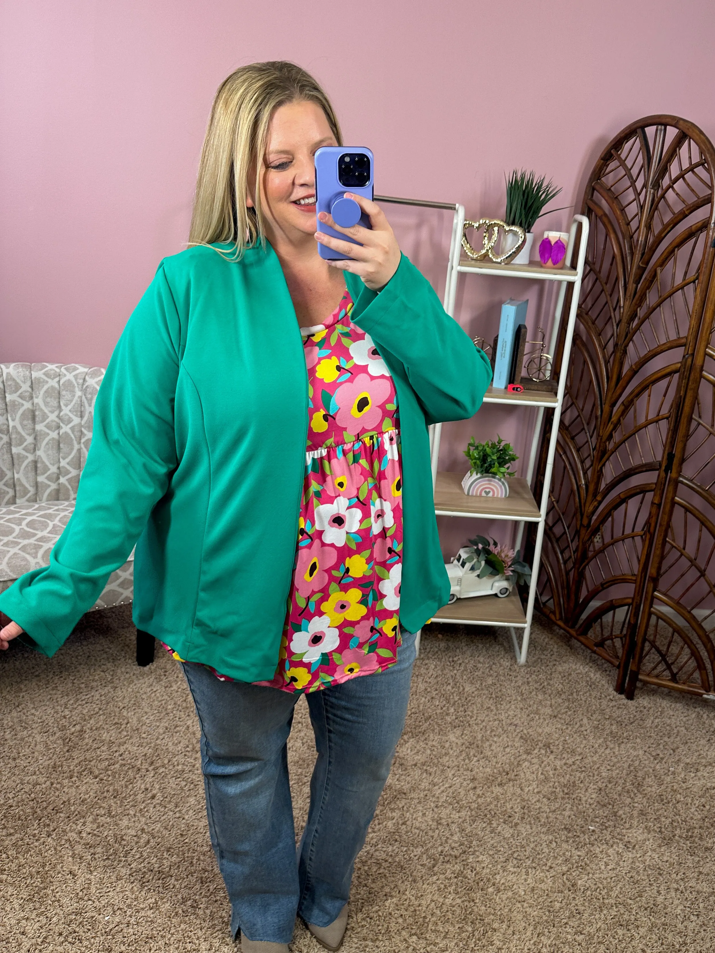 Corner Office Blazer - Jade