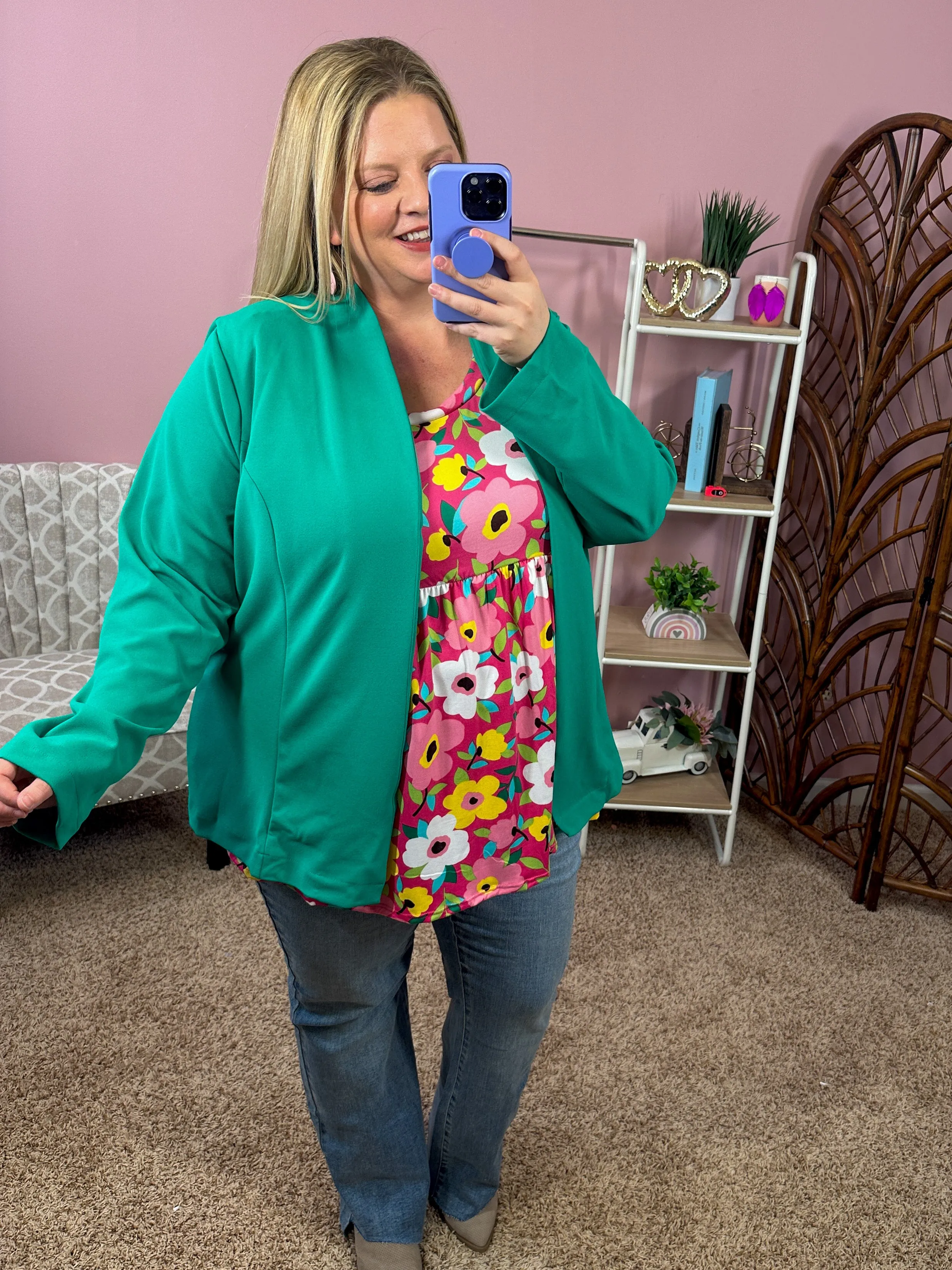 Corner Office Blazer - Jade