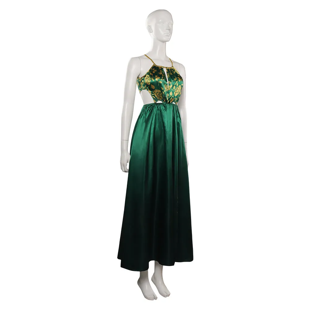 Cosplay Costume Outfits Halloween Carnival Party Suit Shrek-Fiona Waist Hollow A Line Spaghetti Strap Beach Dress Side Split Dress