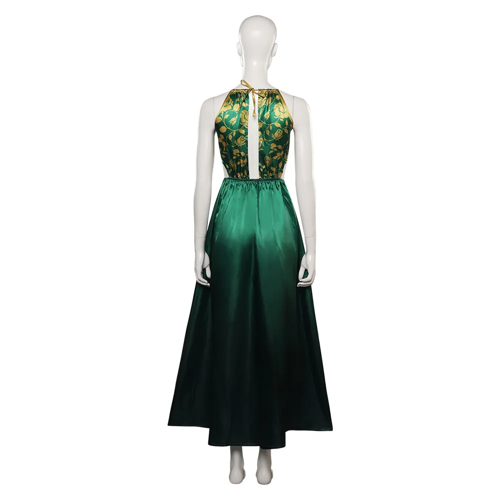Cosplay Costume Outfits Halloween Carnival Party Suit Shrek-Fiona Waist Hollow A Line Spaghetti Strap Beach Dress Side Split Dress
