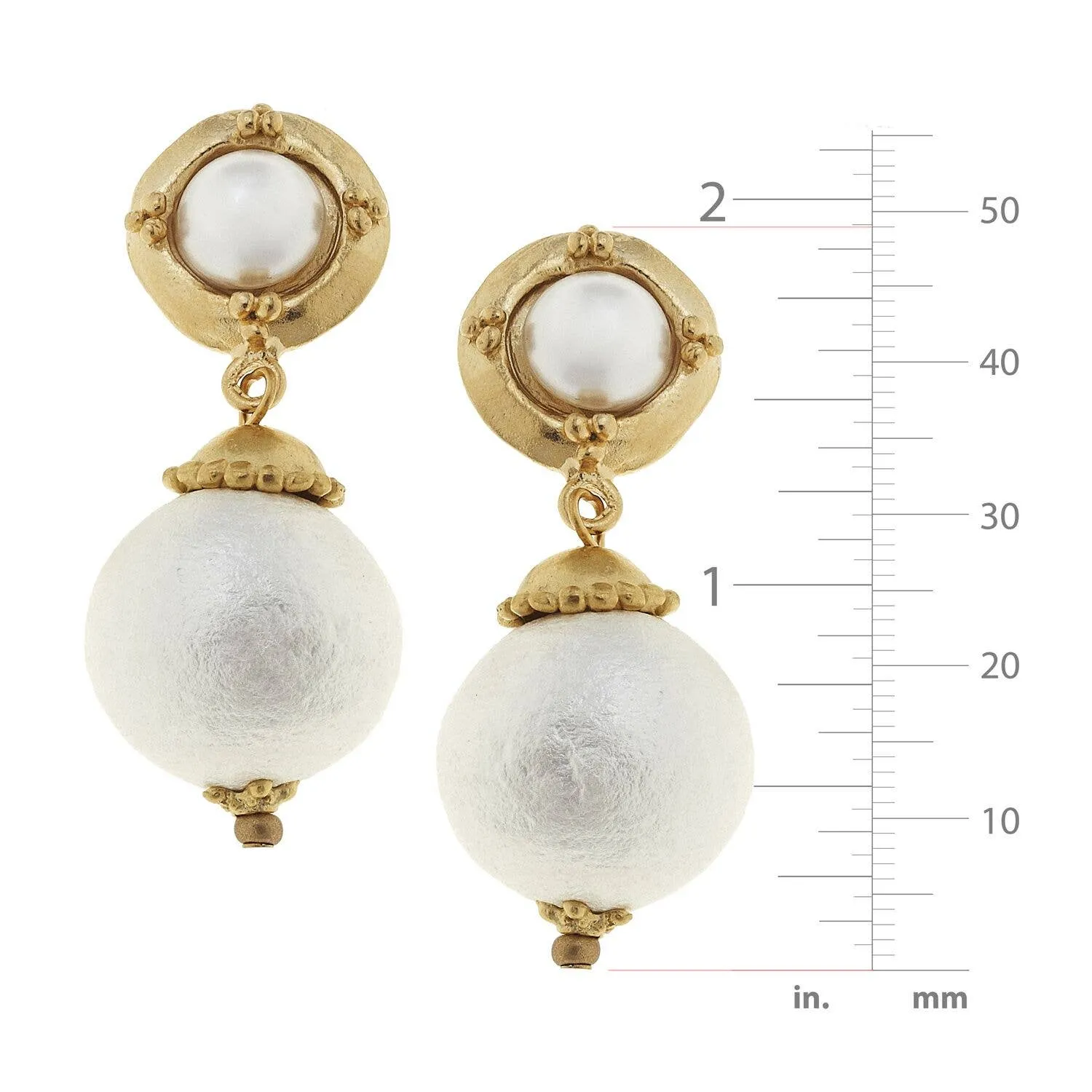 Cotton Pearl Earrings