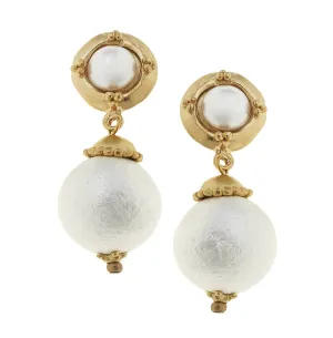 Cotton Pearl Earrings