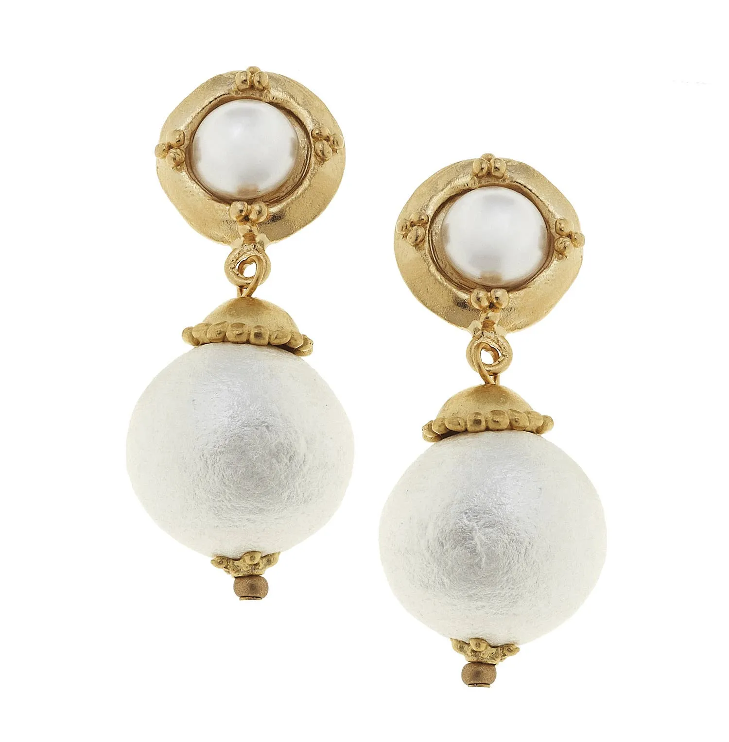 Cotton Pearl Earrings