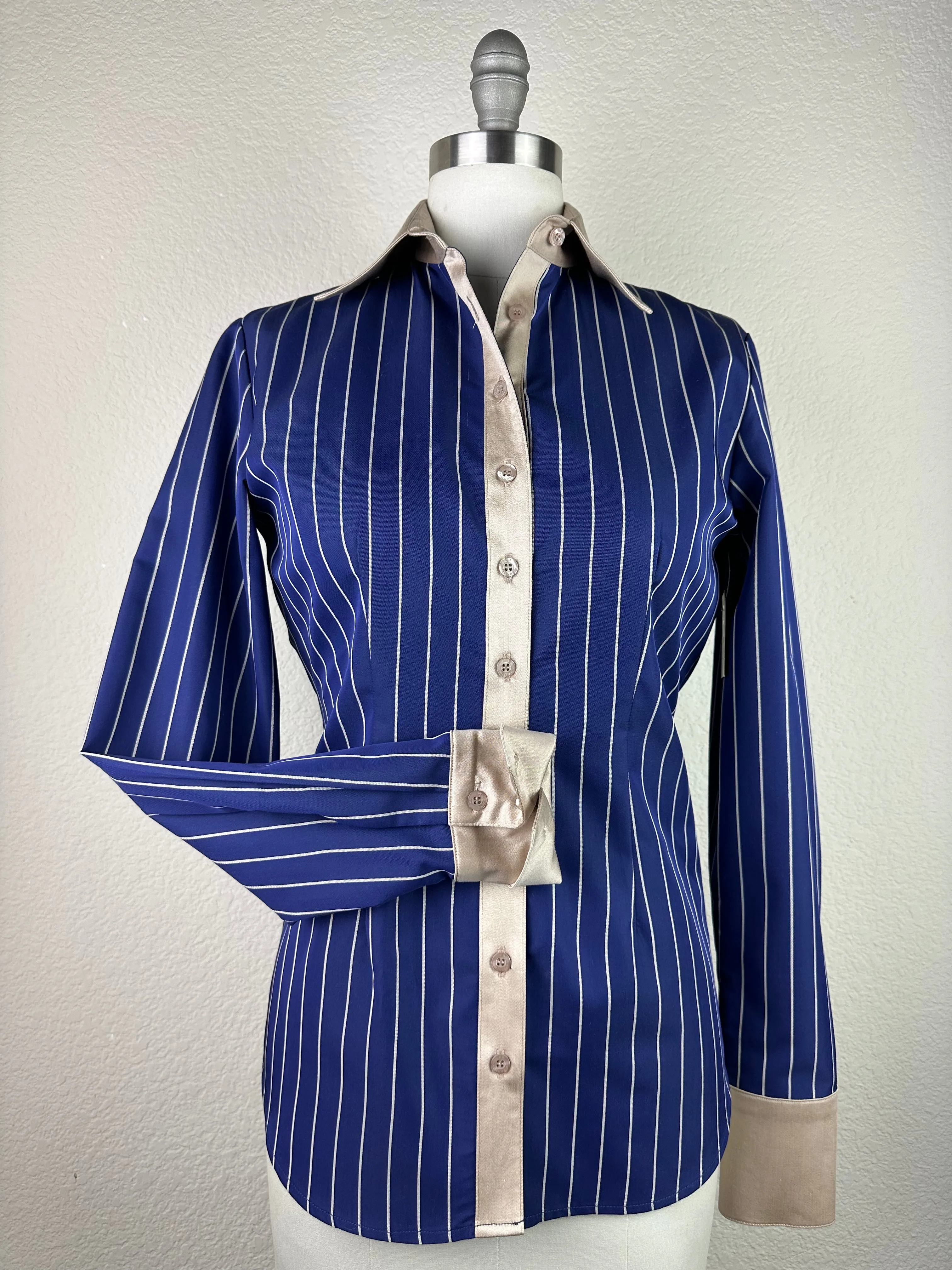 CR Tradition Navy and Champagne Stripe - FINAL SALE