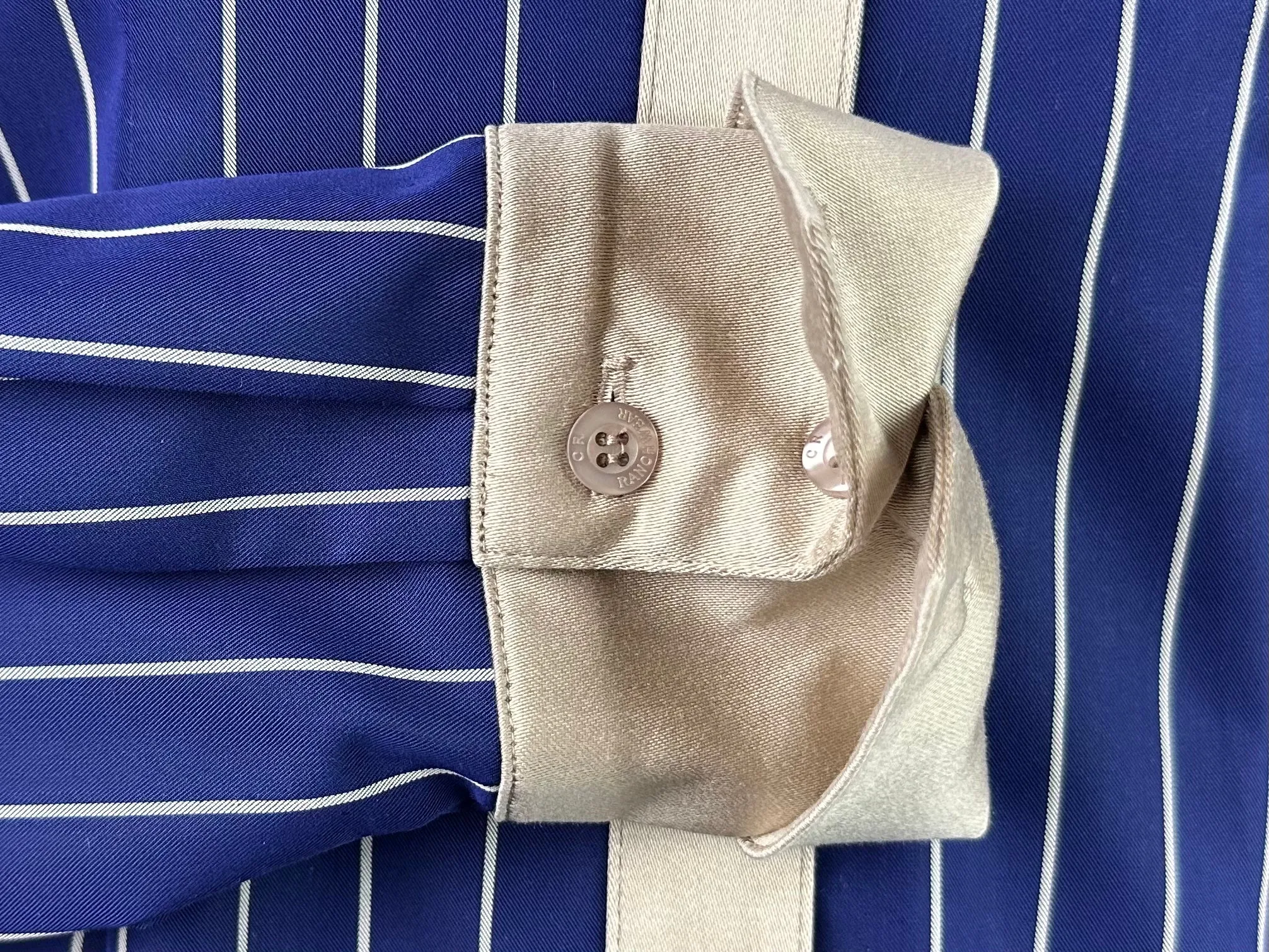 CR Tradition Navy and Champagne Stripe - FINAL SALE