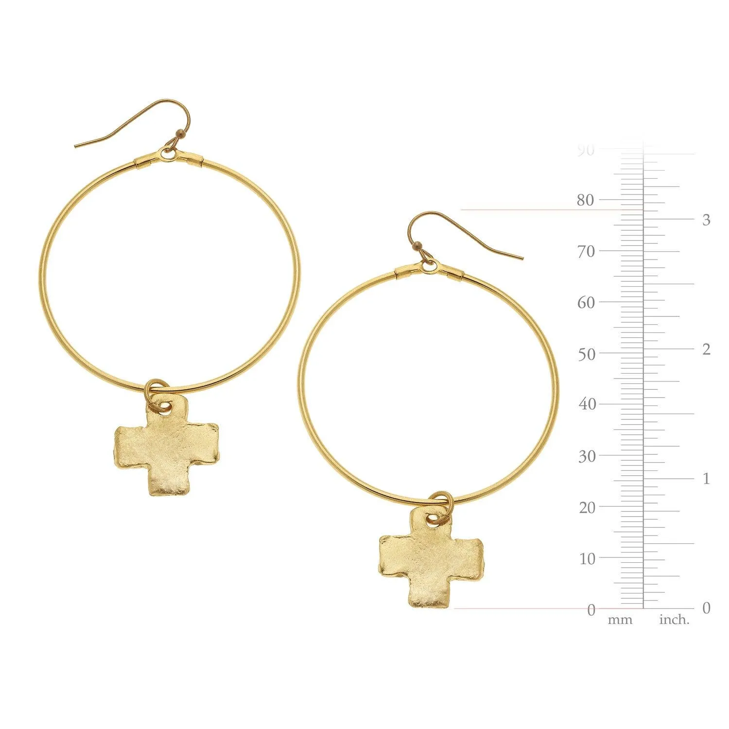 Cross Hoop Earrings