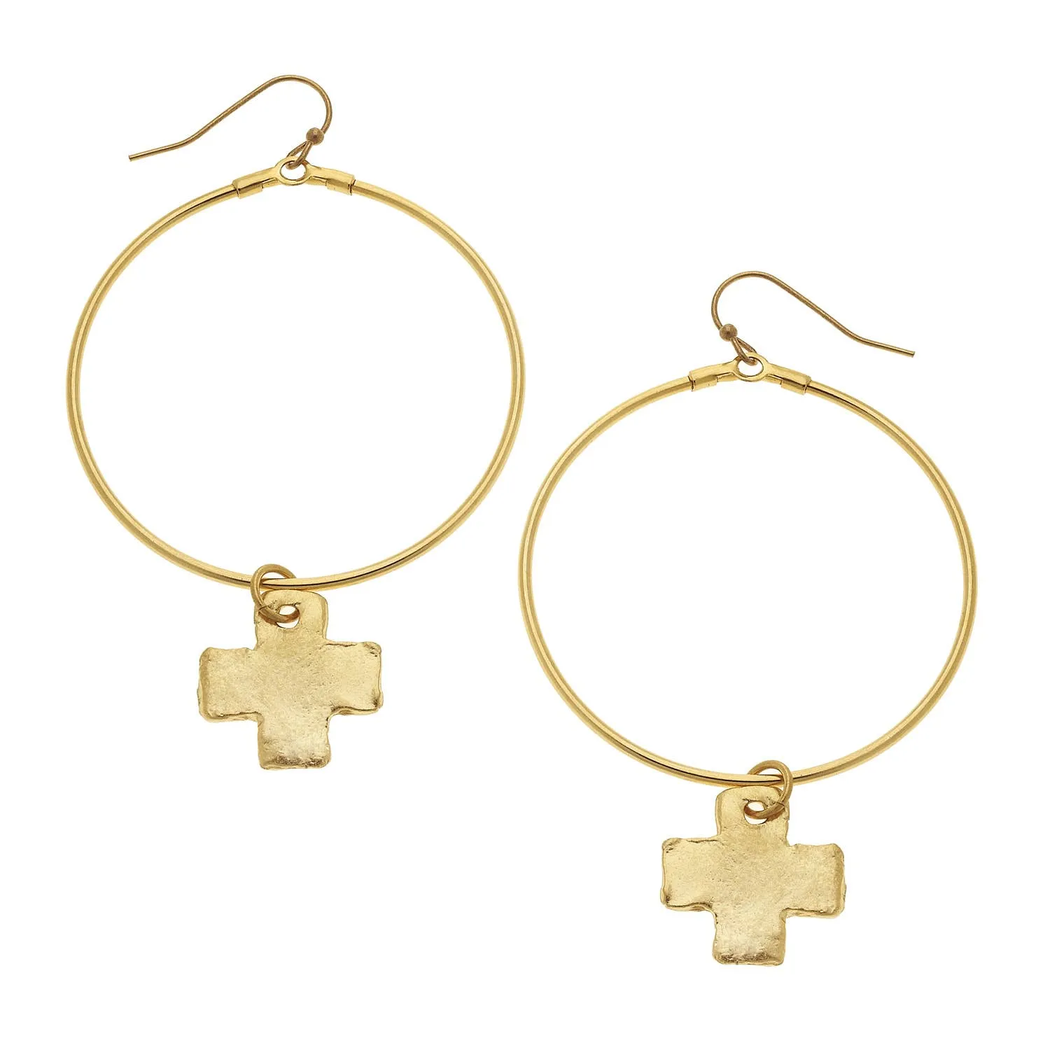 Cross Hoop Earrings