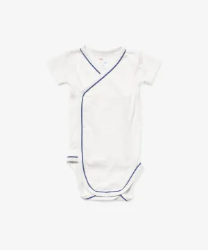 Crossbody Short Sleeve One-piece, Navy Piping