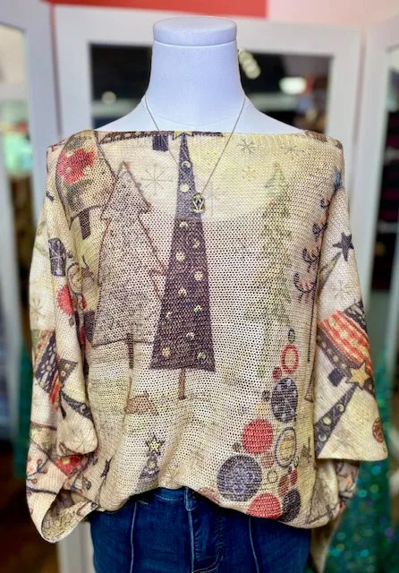 CU Tan Christmas Trees Sweater
