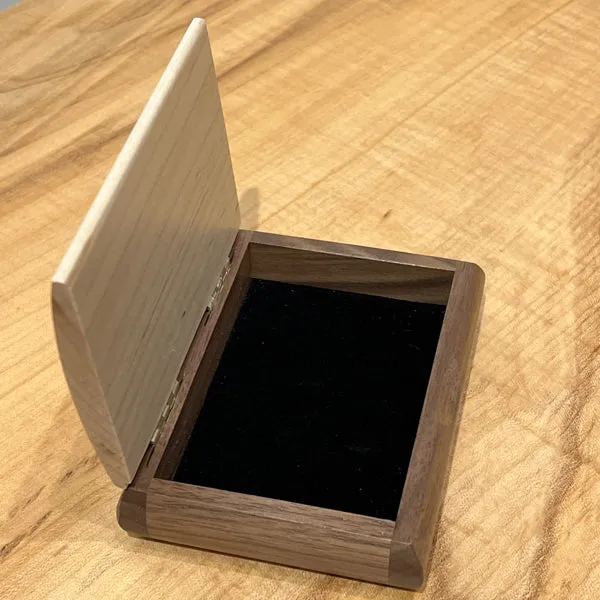 Curly Maple and Walnut Business Card Box