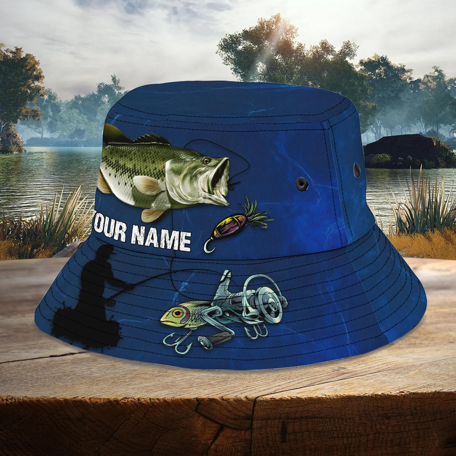 Custom Bucket Hat - Bass Fishing -tt99-155