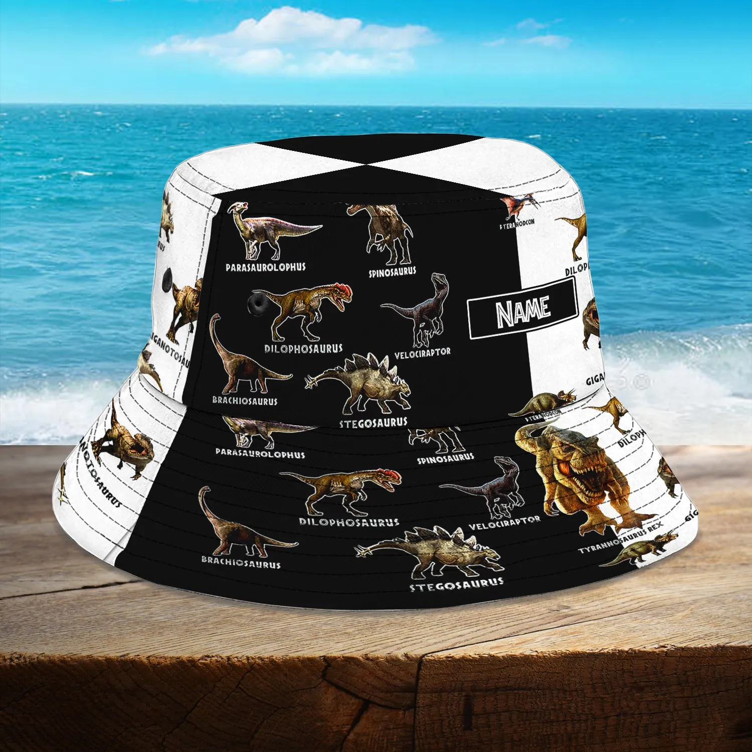 Custom Bucket Hat - Dinosaur - Hd98 42