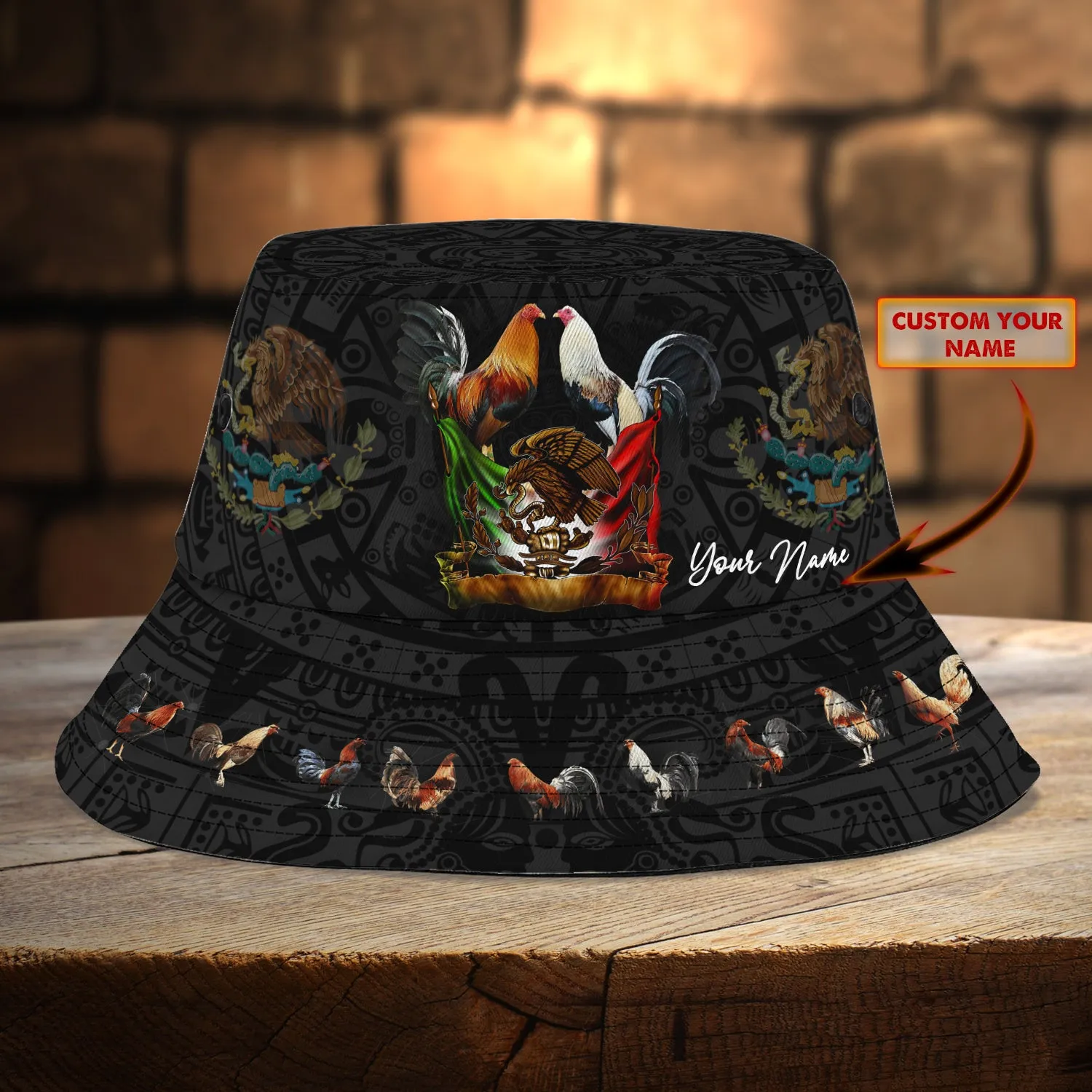 Custom Bucket Hat - Rooster Mexico - Vtm99 C25