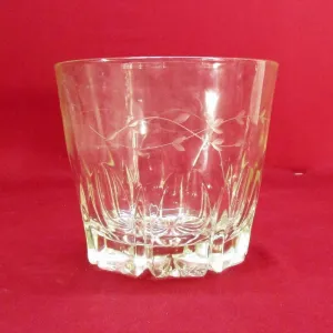Cut Crystal Glass Ice Bucket W/Design