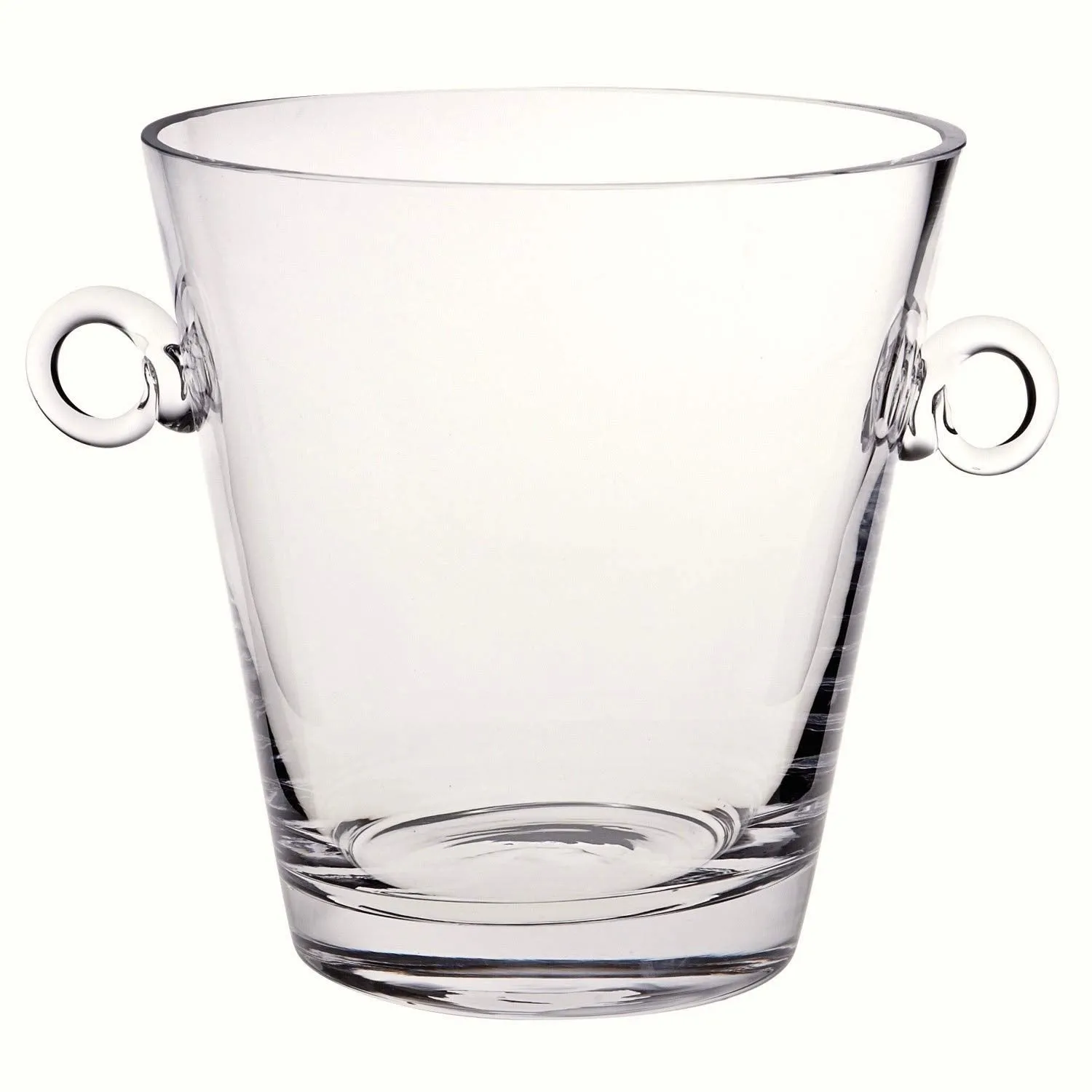 (D) Handcrafted 'Manhattan' Lead Free Crystal Ice Bucket with Ringed Handles
