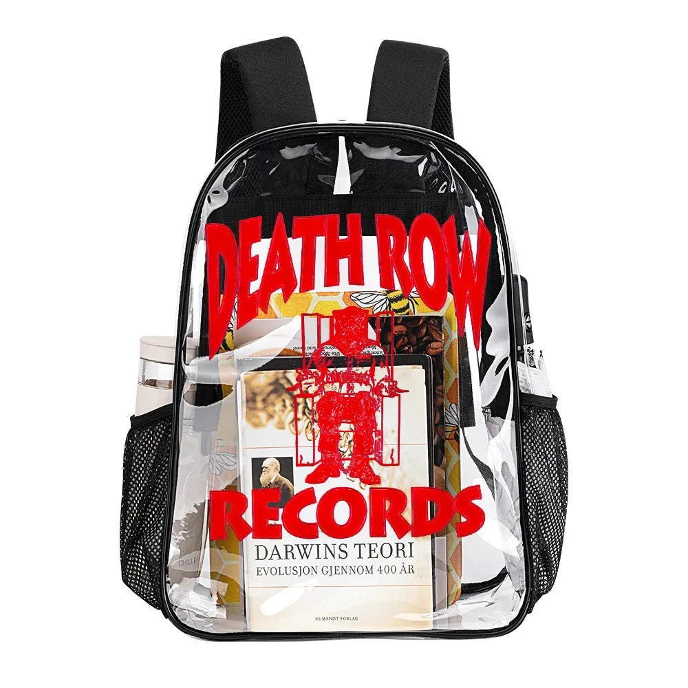 Death Row Records Red Logo Transparent Backpack 17 Inch